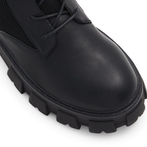 Black Lace Up Platform Chunky Boots Size 5.5 - Picture 7 of 9